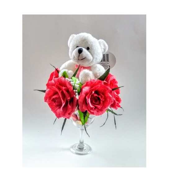 teddy bear with chocolate gift