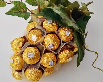 Bunch of grapes Ferrero Rocher Chocolate arrangement, Candy Buffet Decor, Wedding Chocolate Bouquet,  Candy Arrangement