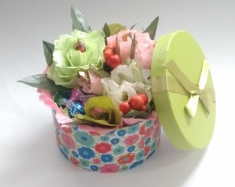 Mother's day Spring Gift for Her Candy in a box from candies in Paper flowers Candy box Floral Box