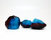 Blue & Red Geode Shaped Three Piece Soap Set