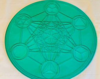 Crystal Grid Metatron Cube Merkabah Resin handcrafted spiritual gift mediation healing energy divination tool manifestation