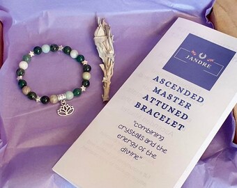 Healing Bracelet Ascended Master Hilarion attuned Bracelet for health and healing ritual and white sage included