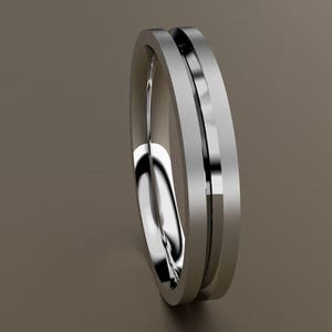 10kt White Gold 3mm Brushed Ladies Wedding Band Clean Grooves & Lines, Classic 10kt White Gold Wedding Ring, Anniversary Womans Wedding Band