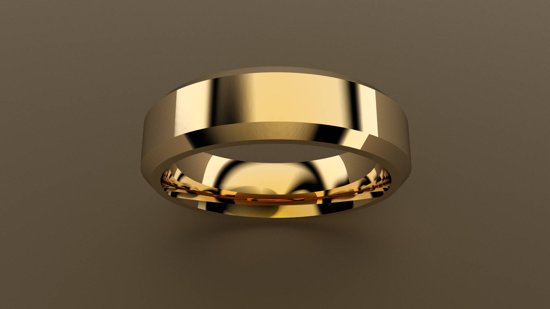 18kt Yellow Gold 6mm Mens Wedding Band Beveled Edge Classic Etsy