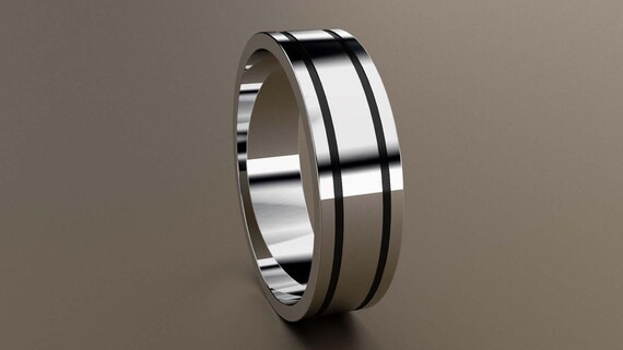 white gold 6mm mens wedding band