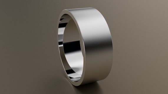 10k White Gold 8mm Flat with Step Edge Band Fine Jewelry Ideal Gifts For Women