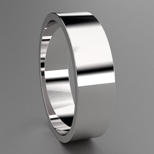 Alliance plate en argent 6 mm pour femme ou homme, alliance classique en argent sterling 925, idéale pour un anniversaire ou une bague promotionnelle, design plat