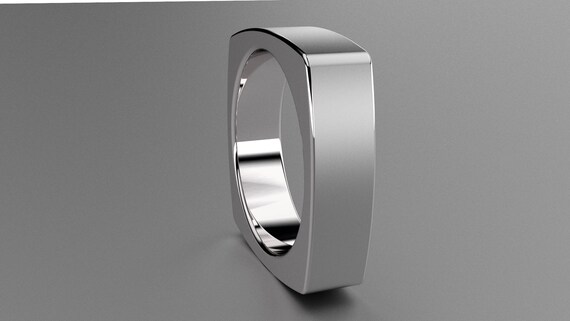 Mens square wedding band clearance