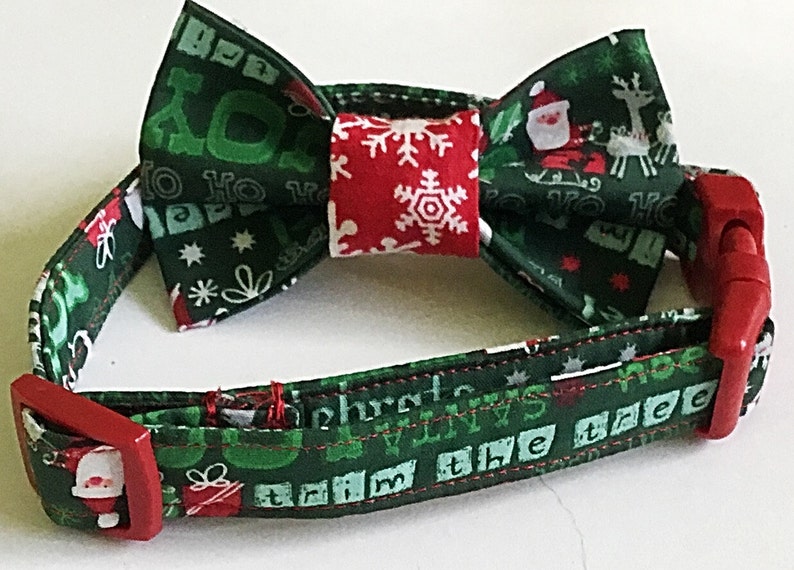 Red & Green Christmas Poinsetta Flower Collar for Girl Dogs and Cats image 4