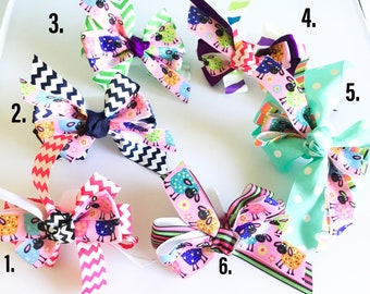 Colorful Lamb Bows for Dog or Cat Collar // Attachable Collar Accessory//2.5”W to 6”W