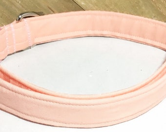 Solid Peach & Pink Girl Dog or Cat Collar / Pink Buckle / Martingale Option /Metal Buckle Upgrade /Leash Upgrade