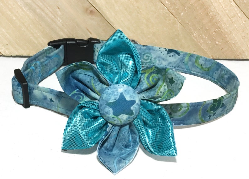 Christmas Star Flower or Bow Tie for Dog or Cat Collar / Winter Handmade Pet Accessory image 7