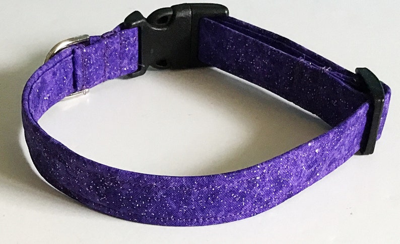 Sparking Purple Dog or Cat Collar with Matching Friendship Charm Bracelet and Black Standard Buckle or Metal Buckle Upgrade image 5