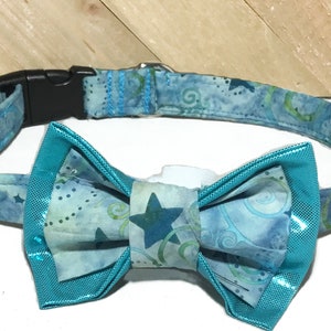 Christmas Star Flower or Bow Tie for Dog or Cat Collar / Winter Handmade Pet Accessory image 8