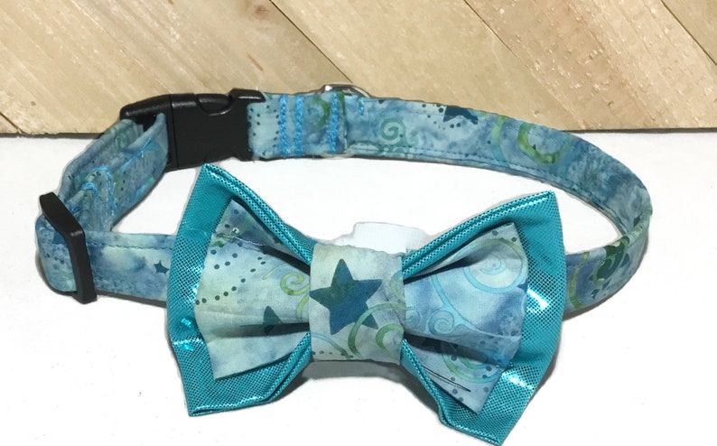 Christmas Star Flower or Bow Tie for Dog or Cat Collar / Winter Handmade Pet Accessory image 8