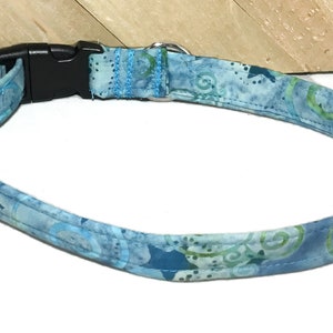 Turquoise Winter Star Christmas Collar for Dogs and Cats with Black Standard Buckle or Metal Buckle Upgrade