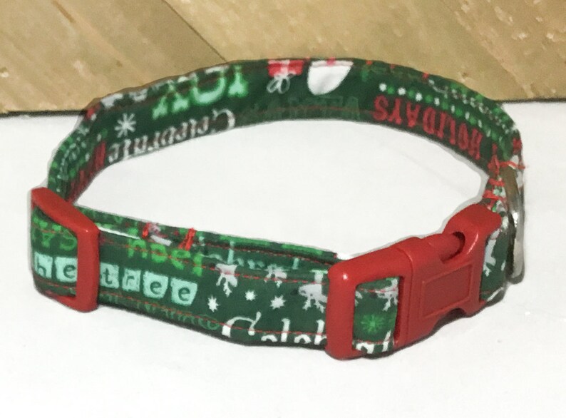 Red & Green Christmas Poinsetta Flower Collar for Girl Dogs and Cats image 7