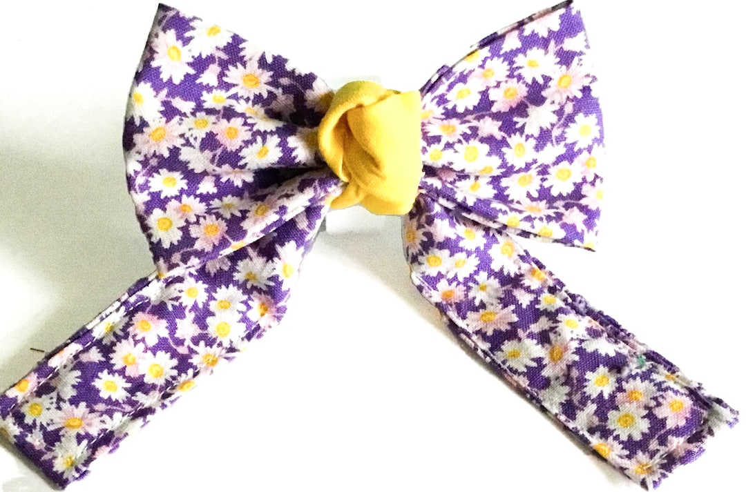 Purple and Yellow Floral Bow for Dog and Cat Collar // Etsy