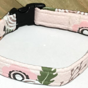 Peach, Pink, Rose Gold and Black Floral Flower Collar for Girl Dogs And Cats /Buckled or Martingale/ Leash Upgrade image 5