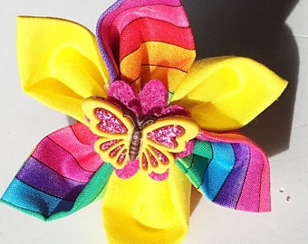 Pink and Yellow Summer Flower for Girl Dog or Cat Collar