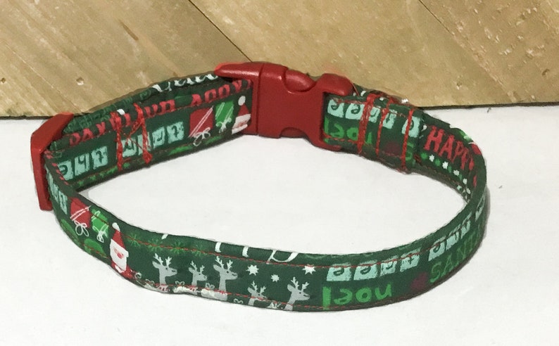 Red & Green Christmas Poinsetta Flower Collar for Girl Dogs and Cats image 6