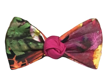 Tropical Floral Dog or Cat Bow for Collar, Attachable Accessory for Any Collar, Summer Bow