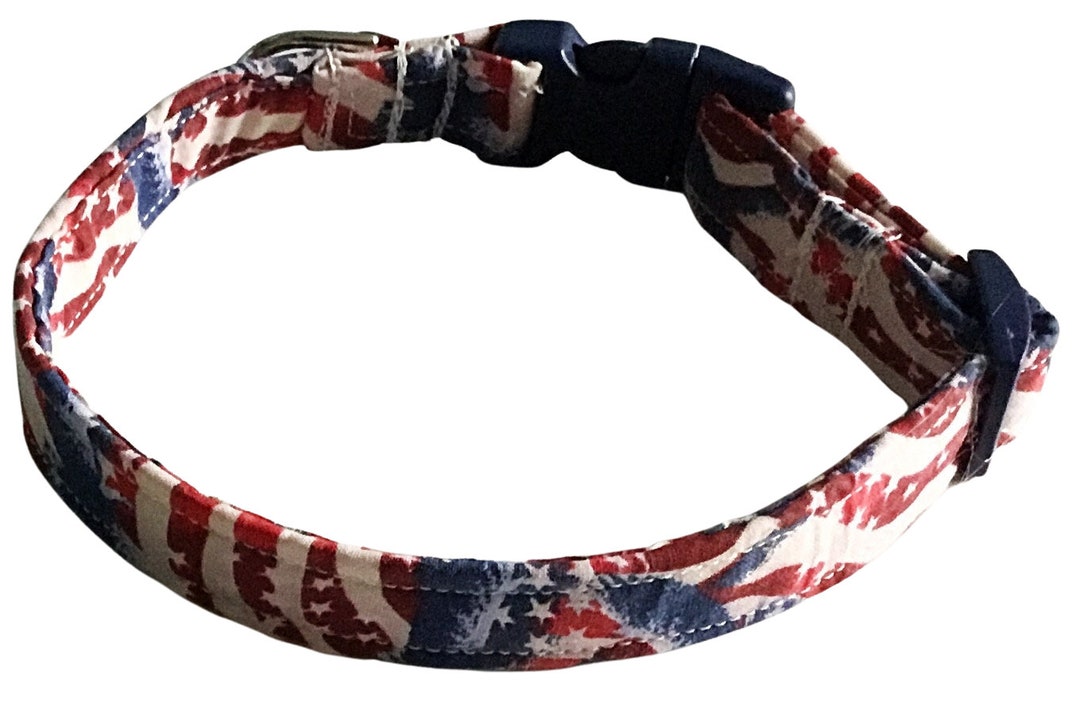 Patriotic Flag Collar With Stars Stripes and Eagles for Dogs - Etsy