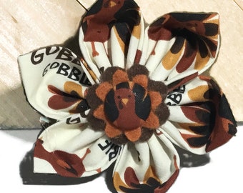 Thanksgiving Attachable Turkey Flower for Dog or Cat / Pet Accessory for Collar