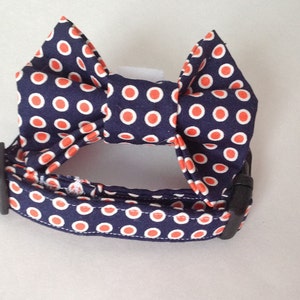 Blue & Orange Polka Dot Bow Tie for Male Dog or Cat image 3