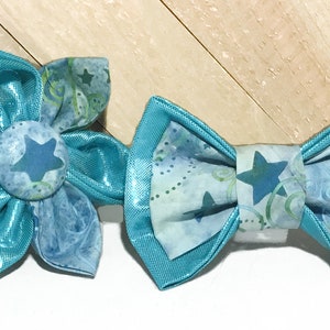 Christmas Star Flower or Bow Tie for Dog or Cat Collar / Winter Handmade Pet Accessory image 1