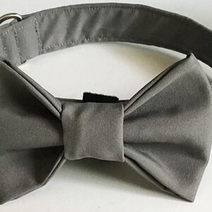 Gray Wedding Collar with Bow Tie for Male Dog or Cat