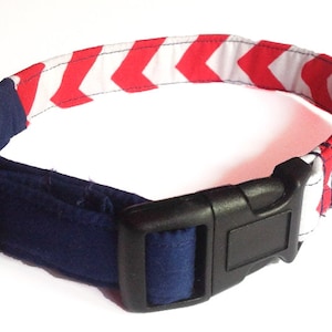 Chevron Patriotic 4th of July Collar for Dogs and Cats- Red, White and Blue