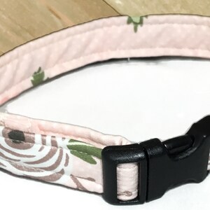 Peach, Pink, Rose Gold and Black Floral Flower Collar for Girl Dogs And Cats /Buckled or Martingale/ Leash Upgrade image 4