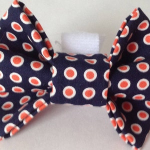 Blue & Orange Polka Dot Bow Tie for Male Dog or Cat image 1