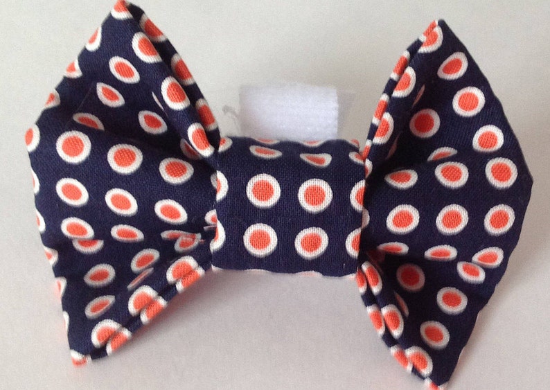 Blue & Orange Polka Dot Bow Tie for Male Dog or Cat image 1