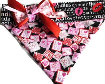 Valentine's Day Card Bandana for Dogs and Cats