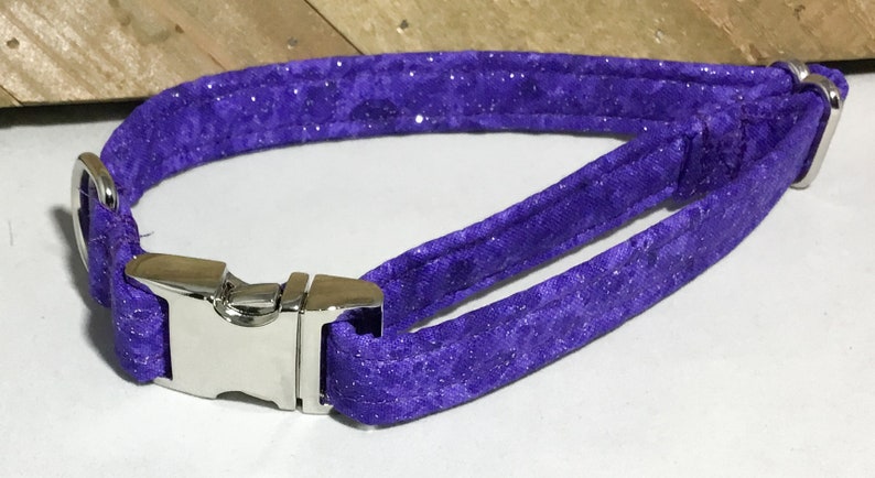 Sparking Purple Dog or Cat Collar with Matching Friendship Charm Bracelet and Black Standard Buckle or Metal Buckle Upgrade image 8