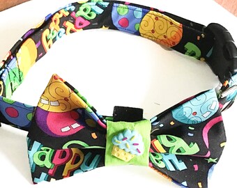 Birthday Bow Tie Collar for Male Dogs or Cats