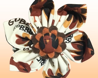 Thanksgiving Attachable Turkey Flower for Dog or Cat / Pet Accessory for Collar