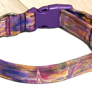 Purple Abstract Girl Dog or Cat Collar / Buckled or Martingale / Leash Upgrade / Metal Buckle Upgrade image 2