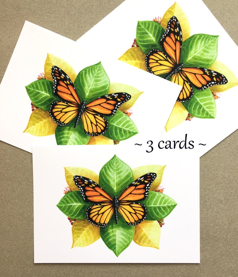 Monarch Butterfly Greeting Card With Envelope - Etsy