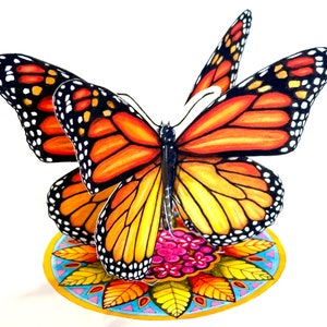 Monarch Mandala Butterfly Card, 3-D Greeting Card DIY Paper-Cut