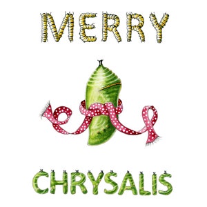 Merry Chrysalis Greeting Card for Christmas and New Years