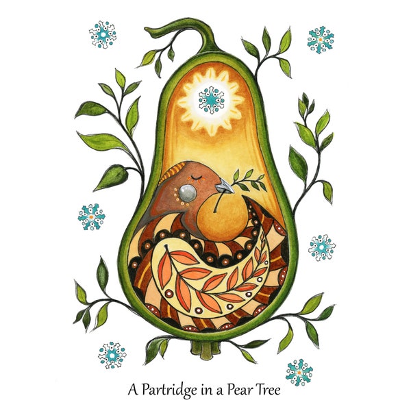 Partridge in a Pear Tree Holiday Card