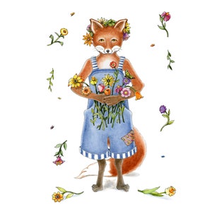 Fox Greeting Card, Happy Birthday, Thank You, Thinking of You