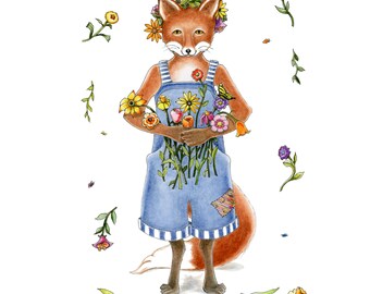 Fuchs Grußkarte, Happy Birthday, Danke, Denk an Dich
