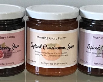 Gourmet Spiced Fruit Jam - Persimmon, Fig Cranberry, Plum Butter