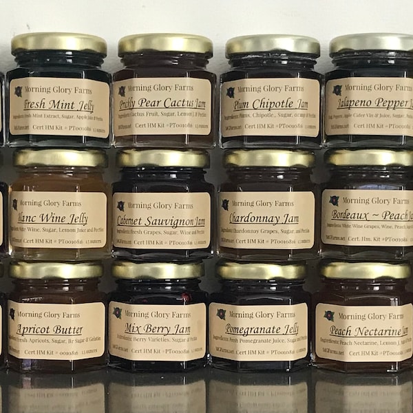 3 Jars of Homemade Artisan 1.5 Oz. Jams, Jellies & Butters - Choose from our Wide Assortment of Flavors in the Description below