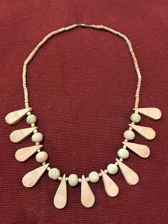 Oaxacan Clay Necklace Mexican Beads Folk Art
