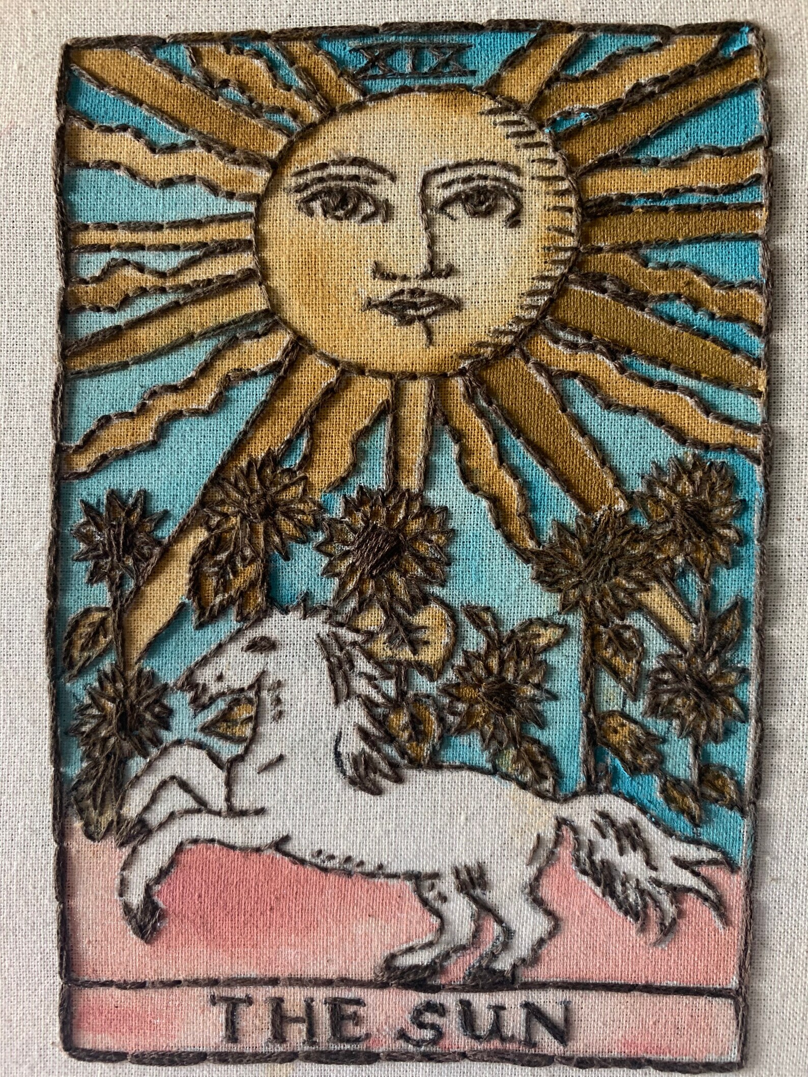 Sun tarot card embroidery  etsy Sun tarot card embroidery  etsy